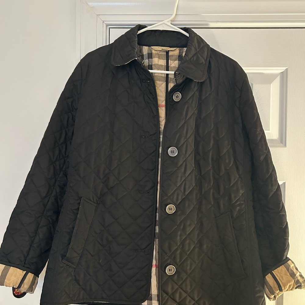 Burberry Brit Black Jacket with Plaid Interior